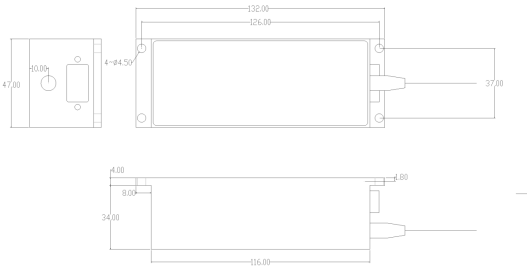 1x4 1x8 1x16機(jī)械式光開關(guān)模塊尺寸圖